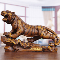 Wood carving Tiger ornaments home living room TV cabinet decoration Zhaocai town house zodiac Tiger office desktop decorations