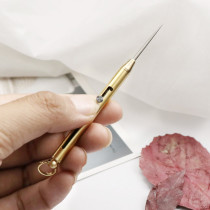 Titanium alloy retractable one-piece brass handle portable hidden toothpick multifunctional toothpick multifunctional toothpick