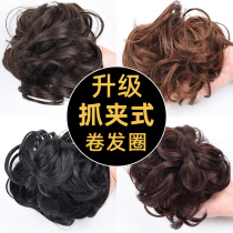 Wig curler hair bag pull flower short floral headdress plate hair Hairband grab clip Big Buds double ball head hairclip fluffy woman
