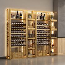 Modern wrought winery winery floor-to-floor multi-storey wine cabinet bar glowing wall wine display display stand customization