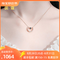 Faco Stars Moon Pure Silver Necklace Woman 2023 New exploits light extravagant and small crowdlock bone chain Seven New Years Eve gift to girlfriend gift