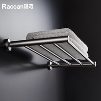 304 stainless steel toilet bathroom wall pendant single layer storage bath towel towel rack no hole