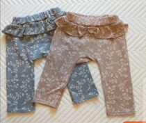 Special Girl Baby Girl Day Ensemble Pure Cotton Wool Wreaks Lace Fart Pants Trousers Long Pants Autumn Clothing Big PP Pants