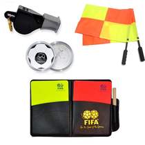 Football match referee patrol flag taker red yellow card referee equipped with professional whistle tooth whistle