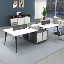 Desk modern minimalist staff employee computer table and chairs combined double-four-position position clamping office furniture