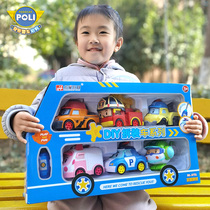 Hongxing POLI deformation police car Perry rescue Amba children assembly engineering vehicle disassembly toy car full set