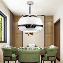 Round ball chess room air purifier lifting chandelier home study Tea Building Hall LED mahjong lamp smoking lamp