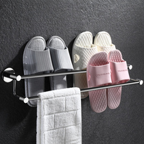 Toilet 304 stainless steel slippers frame free of perforated bathroom shower room wall-mounted shoes Leachate rack