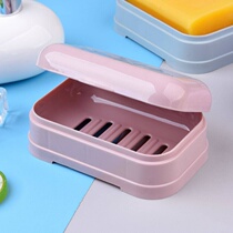 Laundry soap box with lid large bathroom drain personality creative student dormitory portable soap box double layer