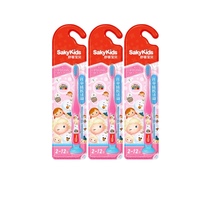 Shuke childrens baby growth toothbrush 3 sets of multi-level soft hair clean stains do not hurt teeth