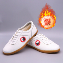 Winter Tai Chi shoes cotton shoes warm padded velvet men's and women's martial arts shoes soft leather beef tendon bottom practice Tai Chi shoes