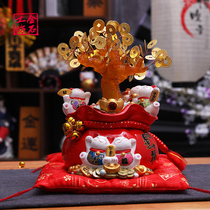 Lucky cat small ornaments store opening cashier Creative gifts Home living room Housewarming new home New store cash cow