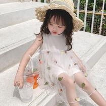 Girls Dress Summer new style little girl sleeveless sundress Baby girl Foreign style mesh princess dress childrens skirt