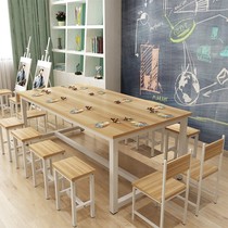 Table Training Courses Childrens desks and chairs Classroom Artistic Table Stools Drawing Learning Table of Shang Book and chairs