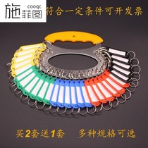 Thickened metal key plate key ring storage can be marked key board classification management key ring chain key card string