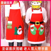 Christmas Snowman Apron Restaurant Cafe Bar Waiter Kitchen New Van Santa Clothing Costume Bib