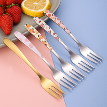 Creative high-end 304 stainless steel fruit fork set meal home exquisite cake fork cute strawberry dessert fork