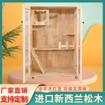  Cat villa solid wood cat cage Oversized luxury household cat house cat cabinet high-end custom large cat house multi-storey house