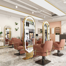 LED smart touch salon mirror table floor-to-cut hair perm mirror barber shop net red hair salon dedicated double-sided