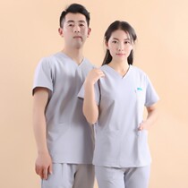 New elastic slim nurse suit Hand wash suit Brush hand suit Short sleeve summer dress Oral dentist split suit overalls