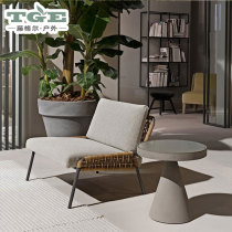 Nordic creative rattan single sofa outdoor furniture indoor rattan chair sales department model room exposed balcony small coffee table