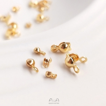 14K Bag Gold-covered bag Buckle Bean Tsai Buttons Binaural Bilateral Buckle Closeout Seasoned Shell Button Diy Bracelet Necklace Bead Chain Accessories