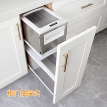 Rice box pull basket embedded cabinet embedded Rice Box storage rice bucket stainless steel kitchen cabinet rice tank rice flour box