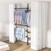 In the sky and the ground simple wardrobe indoor floor hanging wardrobe rent dormitory steel structure home bedroom cloakroom