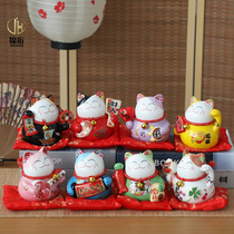 Jinheng Zhaocai cat piggy bank small ornaments ceramic creative gifts home decoration living room shop opening fortune cat