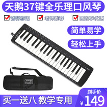 Swan mouth organ full music 37 key ruler student teaching competition children adult mouth piano professional boutique