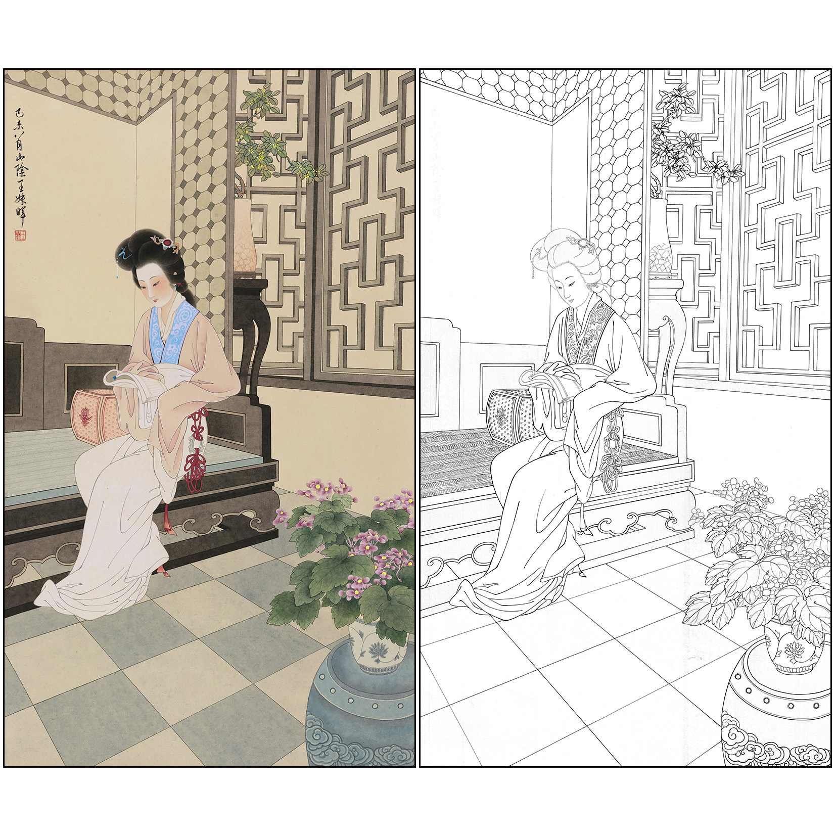 仕女图工笔画-仕女图工笔画促销价格、仕女图工笔画品牌- 淘宝