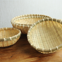  Bamboo products basket dustpan woven basket Farm storage basket Household fruit basket drain bamboo basket Steamed bun basket Shau Kei