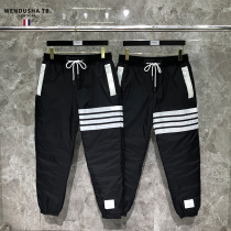  TB trousers mens youth sports thickened down cotton winter loose and warm with velvet four-bar beam foot cotton pants tide brand