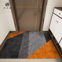  Light luxury entrance carpet Living room entrance Orange floor mat Entrance door mat foot mat household can be cut and rubbed without washing