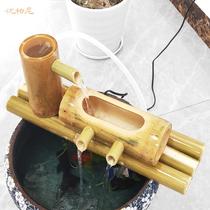Bamboo fountain water circulation running water goldfish bowl fish ornaments f homemade running water bamboo filter