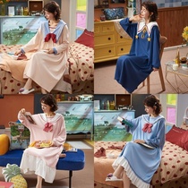 Summer and autumn pajamas long and short sleeves little fairy Korean version of cute night dress womens home clothes pregnant women loose can be worn outside