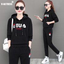 2021 autumn and winter New velvet sports suit women loose winter thick warm casual sweater spring and autumn two sets