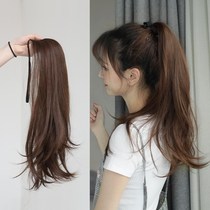 Pony-tailed wig female inner buckle strap pear flower ponytail fluffy natural long curly hair wig female hair fake ponytail