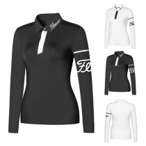 Ladies slim slim lapel POLO long sleeve T-shirt