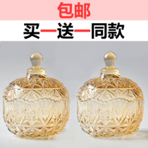  Glass bottle Sealed jar with lid Small wedding snack jar Creative storage jar Dried fruit sugar jar Living utensils
