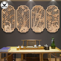 Dongyang wood carving pendants ornaments Chinese wall hanging solid wood carving process living room entrance classical antique pendant customized