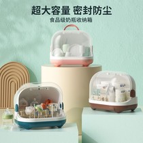 Baby bottle drain rack dust-proof with cover portable drying storage box baby special storage put bowls and chopsticks tool cabinet