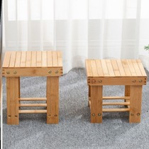 Nanzhu small stool Household living room foot washing small bench shoe stool Simple small square stool low stool outdoor leisure stool
