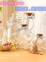 Thousand paper crane folded glass bottles folded star jars wishing to bottle creatively decorate transparent paper delivery