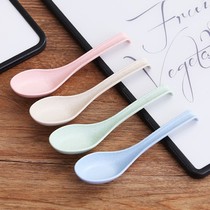 Small spoon household soup spoon drinking spoon wheat straw plastic adult spoon commercial ramen Malatang