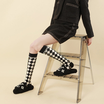 Single and double retro plaid fashion black and white leggings