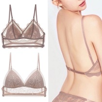 Manifen beauty back bra set thin French triangle cup lace sexy gather versatile backless womens underwear