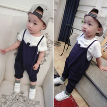 Childrens clothing baby straps boys women cotton trousers cotton spring summer children Haren pants pants