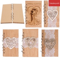 Wooden wedding love hollow guest book notepad wooden wedding wedding photo album notebook crafts