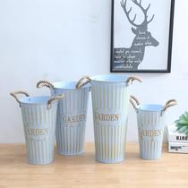 Dry Flower Flower Arrangement Barrel American Tinkery Creative Living Room Fake Flower Decorated barrel Home Waking Tub